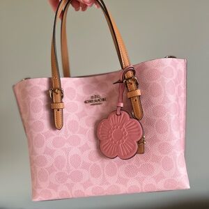 Molly Powder Pink Tote with Floral Charm